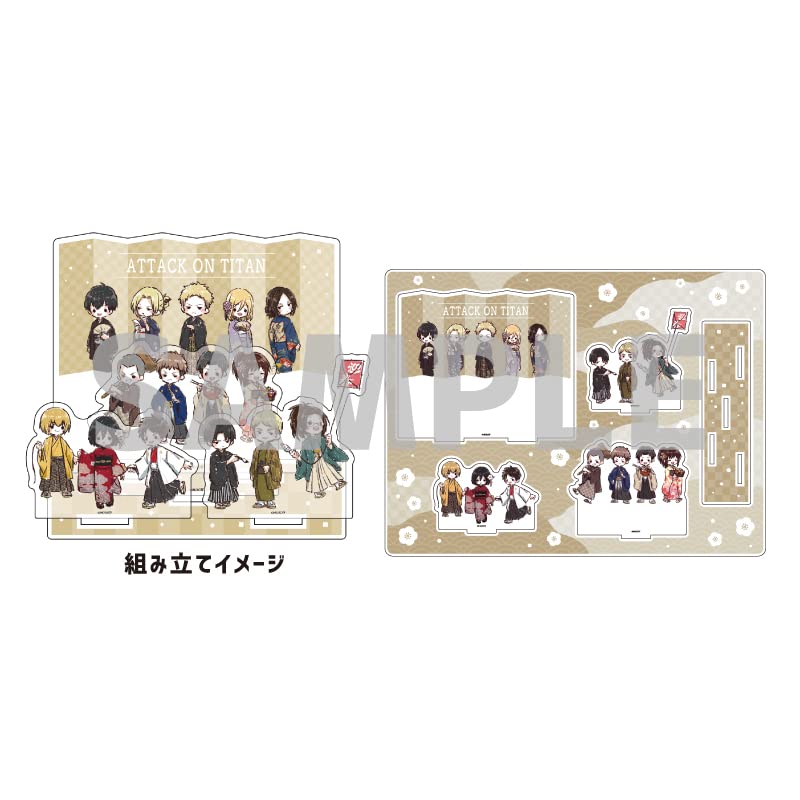 Attack On Titan 01 New Year's Ver. Group Design [Graph Art Illustration] Acrylic Diorama