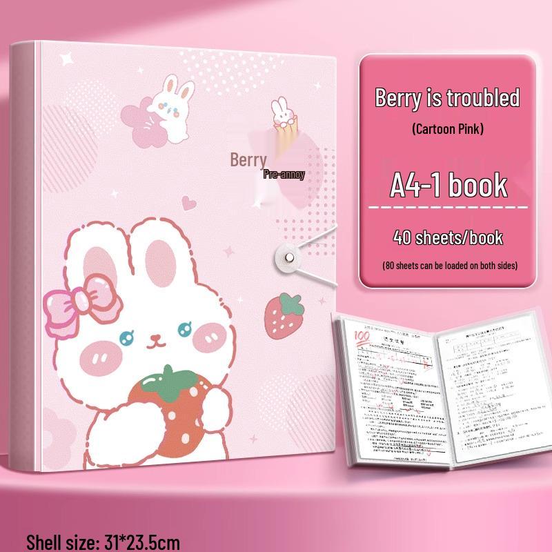 A4 Multi-Layer Transparent Document Folder with Loose-Leaf Inserts for Students