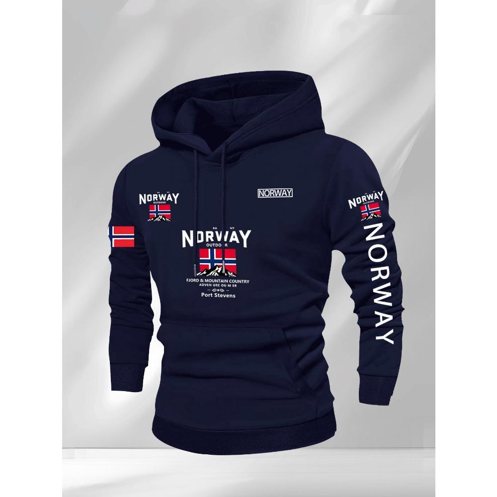 2026 Autumn/Winter Collection - Norwegian Pattern Men's and Women's Hooded Sport Coat Casual Loose-Fitting Warm Top