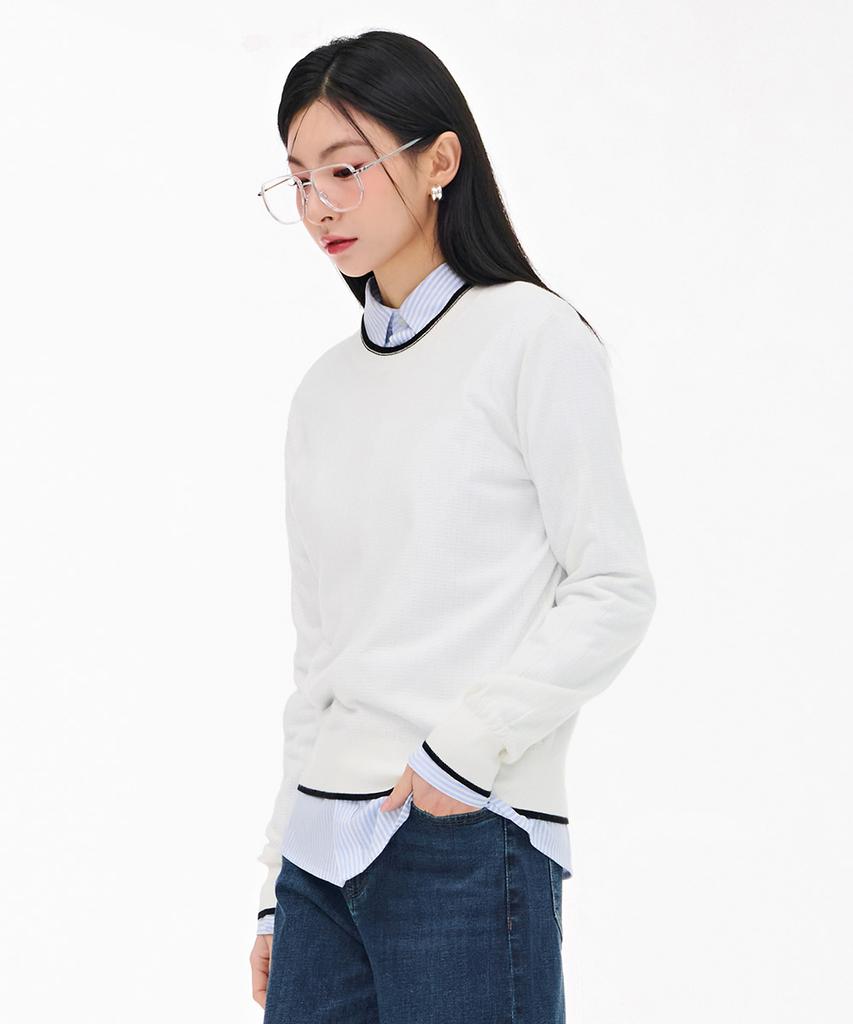 CHASECULT Women'S Crew Neck Sweater - Ivory