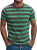 Maglietta da uomo con stampa 3D a righe retrò, estiva, casual, a maniche corte, alla moda, girocollo, ampia, traspirante, ad asciugatura rapida.