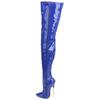 Krocza wysokie buty JIALUOWEI 18cm bardzo wysokie buty na obcasie szpilki damskie lakierki Sexy czarne rozciągliwe zakolanówki