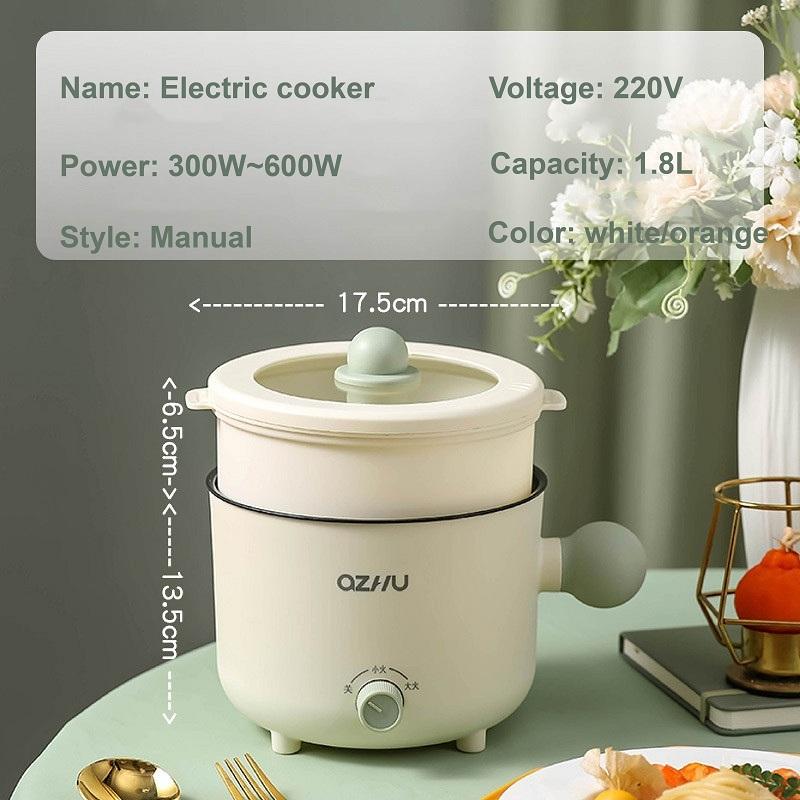 1.8L Dormitory Noodle Cooker Portable Mini Electric Hot Pot 2 Gear Non-stick Rice Cooker Multi-functional Electric Cooking Pot
