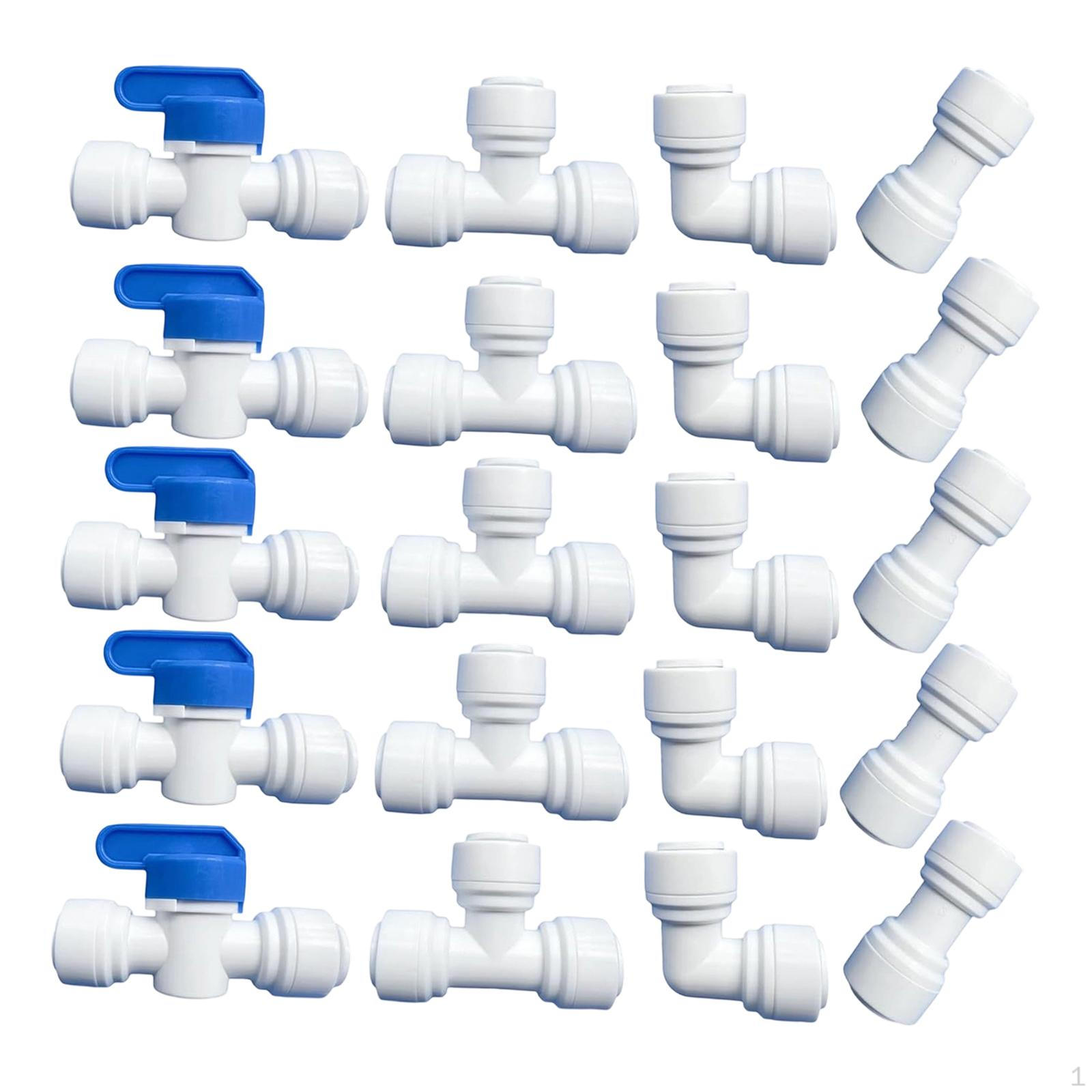 

20Pcs Water Push to Connect Fittings 3/8inch Od Plumbing Spare Parts Quick Installation