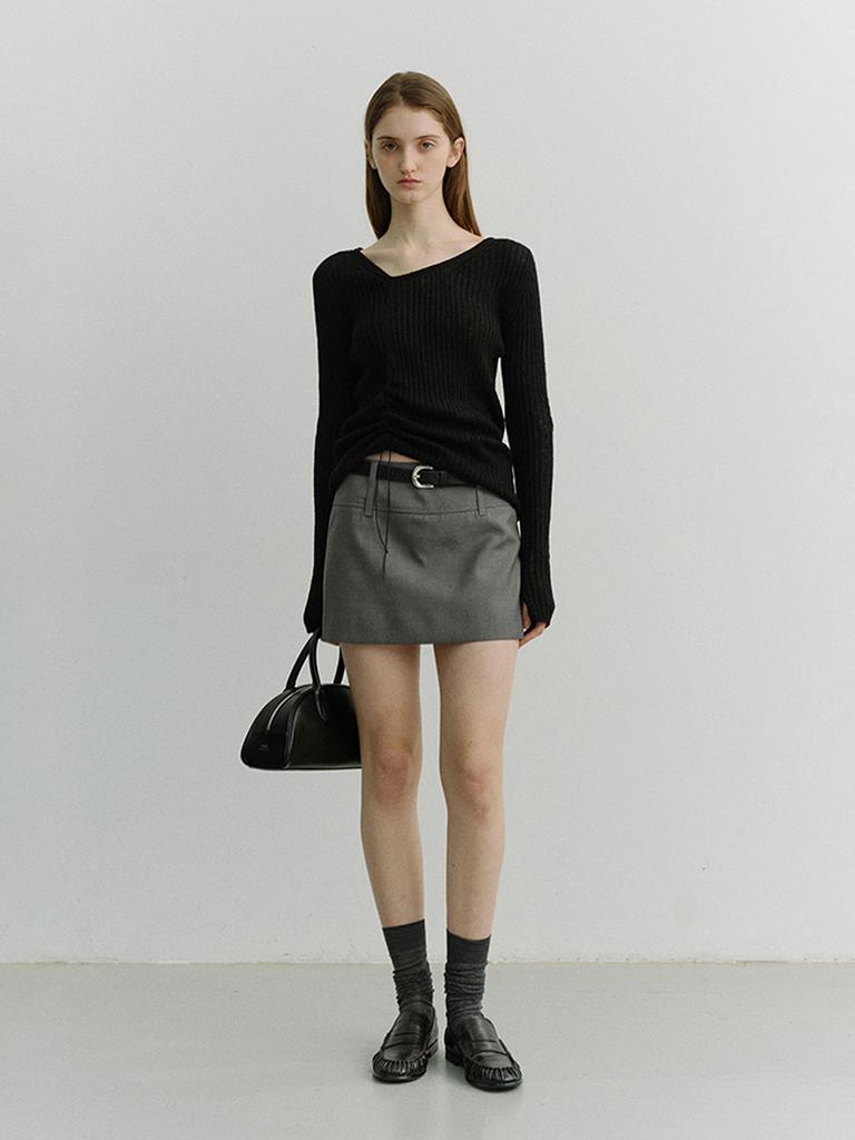 Deonseuteu 2-Way Shirring Knit Top_Udsw6A204_Black