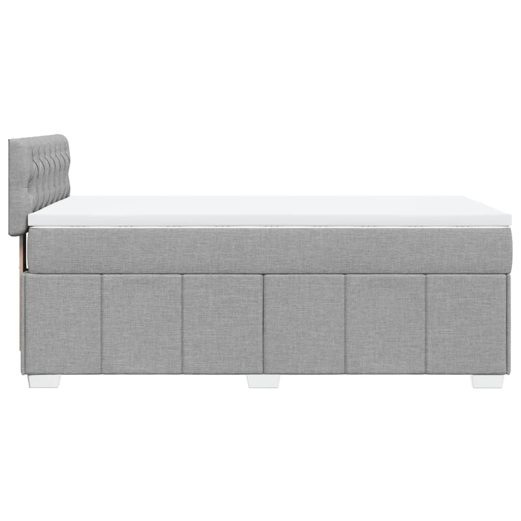 Vidaxl Letto Continentale Con Materasso, Grigio Chiaro, Tessuto, 90X200 Cm
