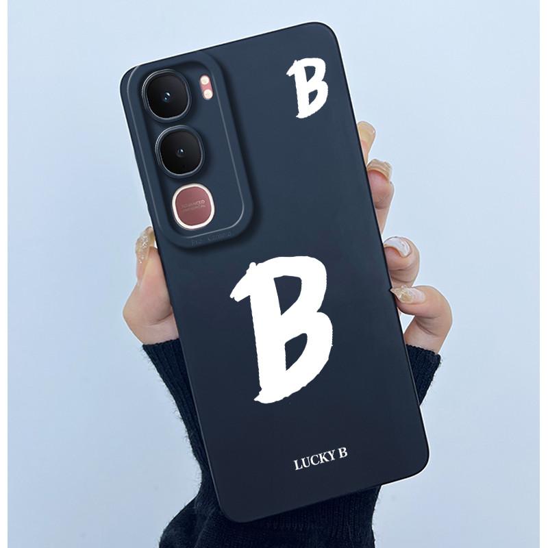 For Vivo Y21d Case Cover Lucky Initial Letter Silicone Soft Matte Phone Bumper for Vivo Y21d Y 21d VivoY21d 4G 5G 2025 Casing