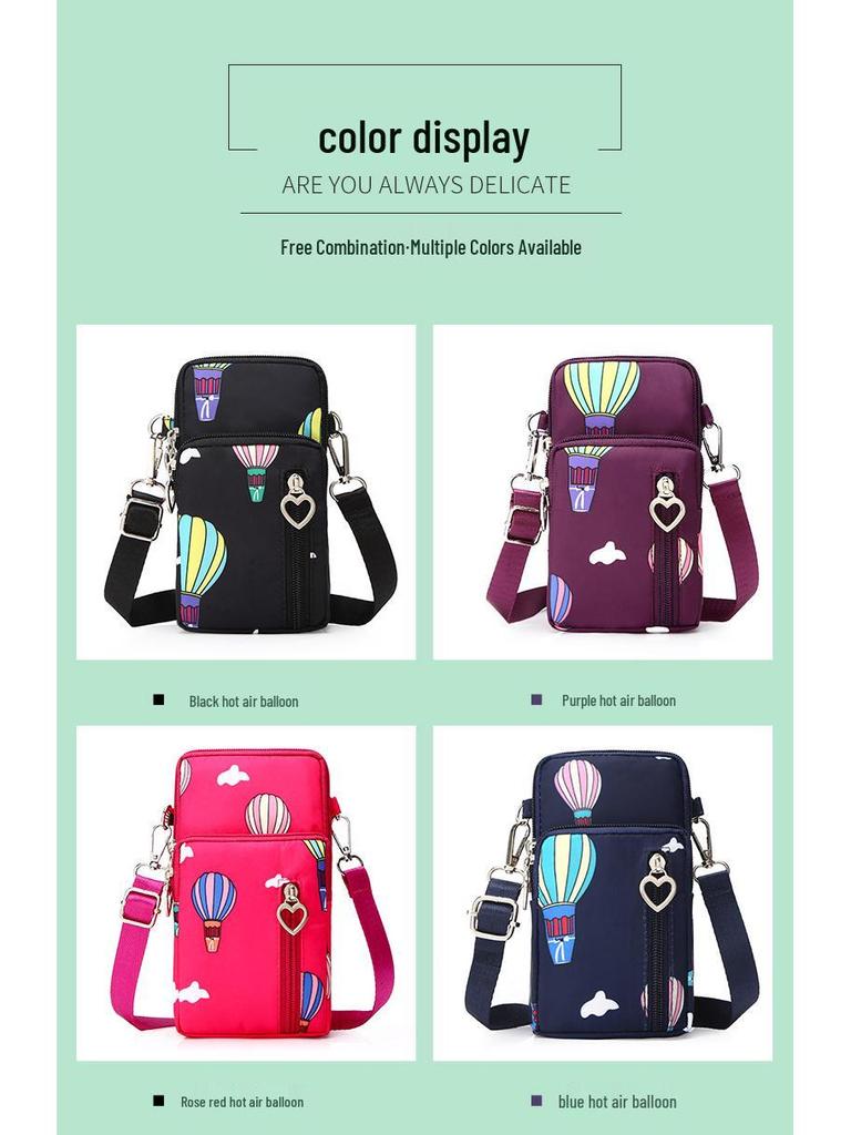 Women's Crossbody Phone Bag - 2023 Korean Canvas Shoulder Bag, Casual Small Square Wristlet & Neck Pouch