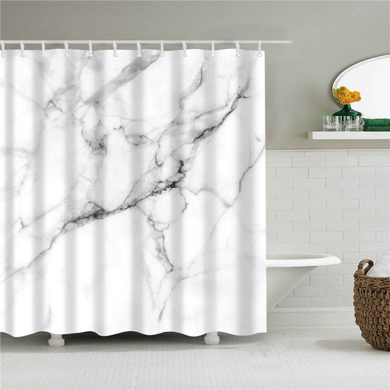 3D Printed Polyester Fabric Waterproof Shower Curtain Bathroom Shower Partition Universal Curtain