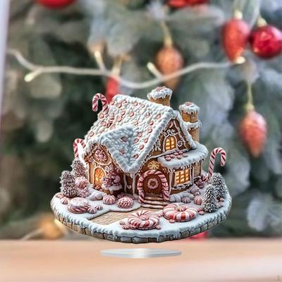 Noel Evleri Süs Masaüstü Figür Modern Sanat El Sanatları Xmas Köy Heykeli Dekor