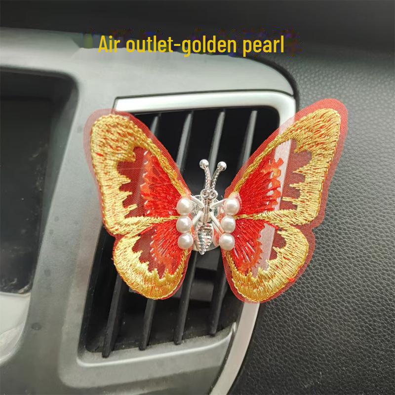 Ornamento da Console Auto a Farfalla Ricamata - Decorazione Curativa Bizzarra