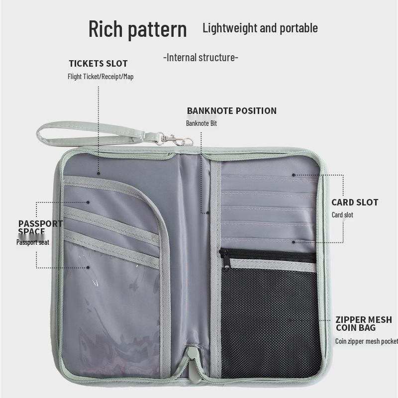 Stylish Lightweight Travel Passport and Document Organizer with Anti-theft Card Holder