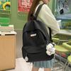 Simple Solid Color Schoolbag Female College Student High Value Fashion Computer Travel Backpack Lightweight Junior High School Student Backpack