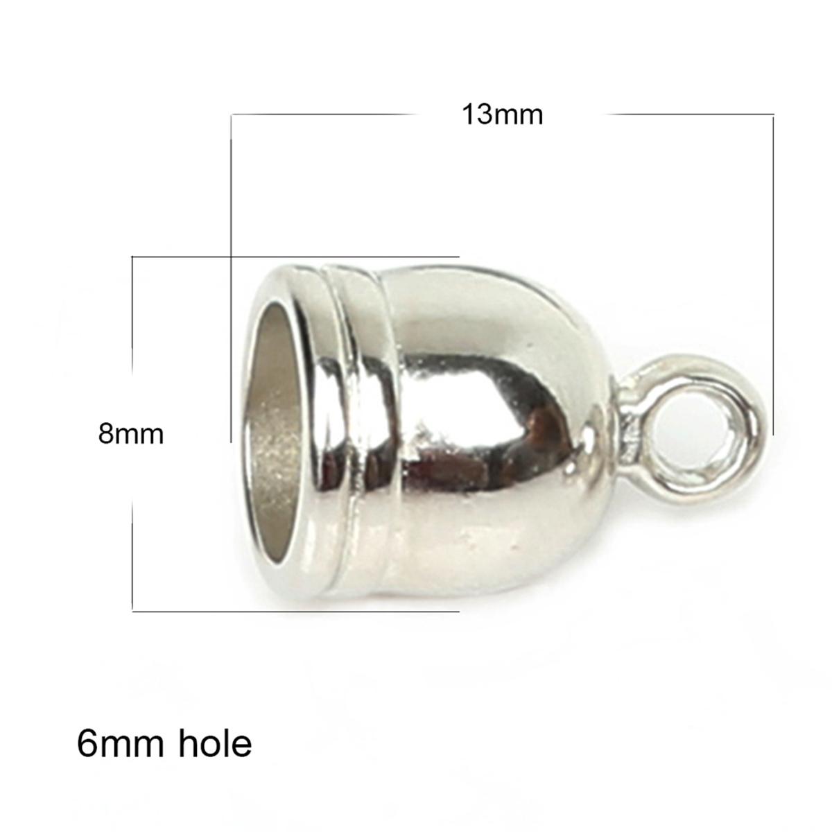 

50 шт., пластиковые ожерелья CCB, наконечники с кисточками, колпачки с бусинами, торцевая крышка для модных ювелирных изделий, ювелирные изделия ручной работы «сделай сам» silver-8*13mm