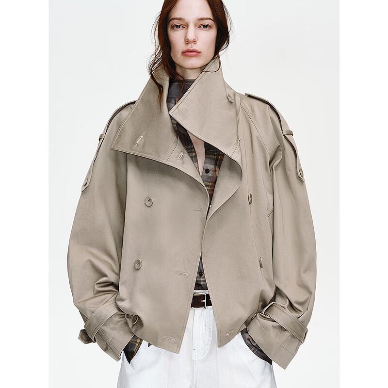 Women's Vintage Washed Double-Breasted Jacket