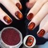 Retro Caramel Color Quantum Flash Cat Eye Powder, Manicure Red Brown Flash Glass Bead Spar Cat Eye Powder Diy Manicure