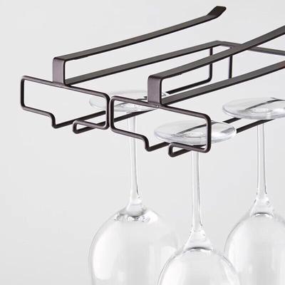 Hanging Wine Glasses Rack For Under Cabinet Reusable Stemware Glass Holder For Cocktail Glasses