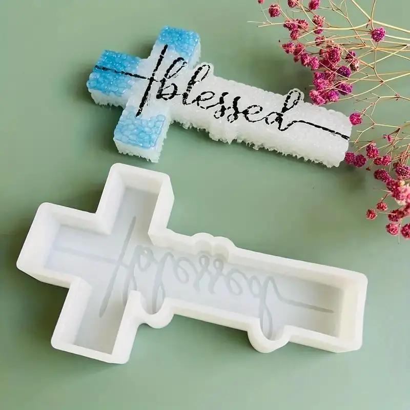 1Pcs Cross Silicone Mold DIY Drop Glue Mold Decoration Handmade Silicone Mold DIY Resin,Candle Making and More