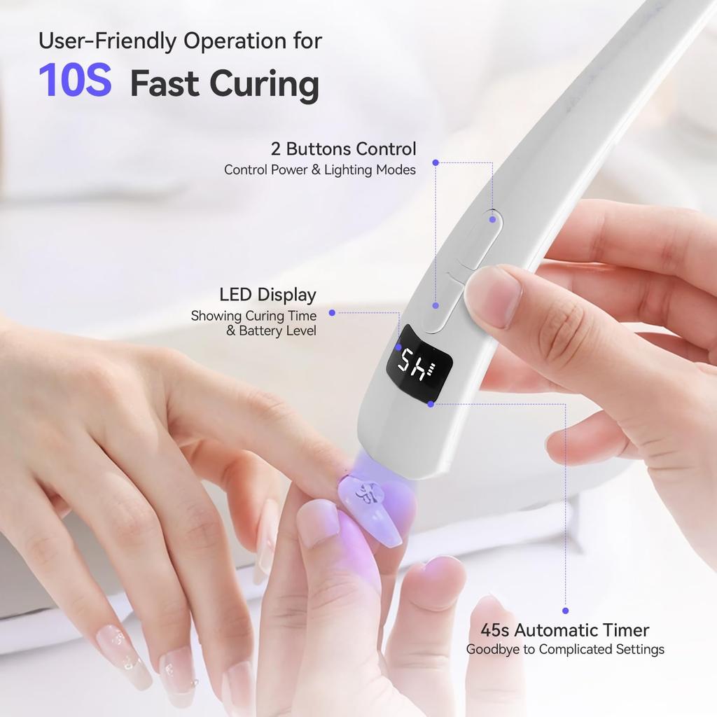 Handheld UV LED Nail Drying Lamp Rechargeable Mini Nail Enhancement Lamp Gel Nail Enhancement Tool Nail Dryer