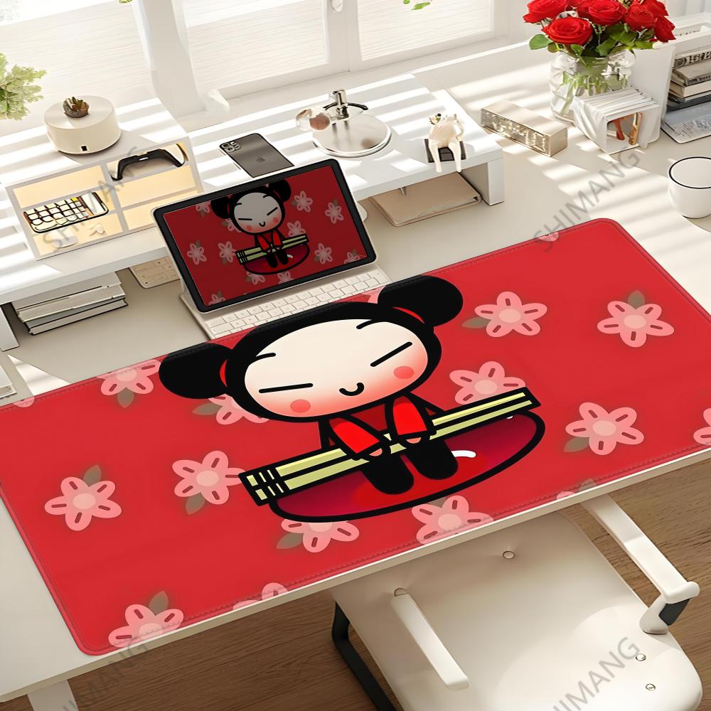 Cute Garu Pucca Mouse Pad Nonslip Locking Edge Deskmat Pc Laptop Accessories Rubber Office Keyboard Large Game Xxl Carpet