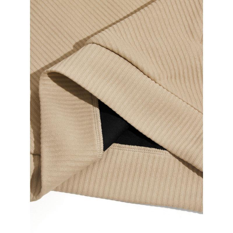 Men S Jacquard Stand Collar Pullover Sweatshirt With Zipper Pocket