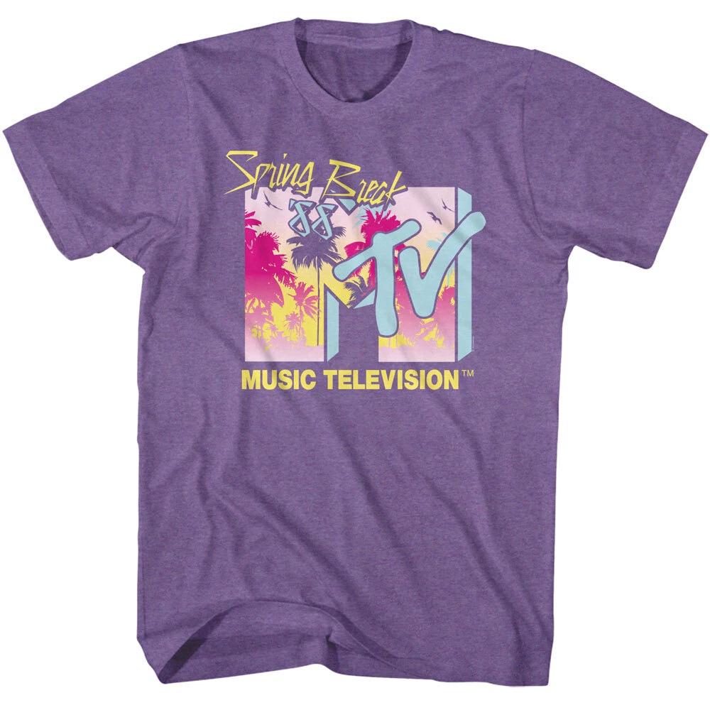 MTV Music Television Spring Break 88 Palm Trees Logo Men s T Shirt M
