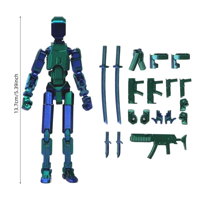 

Multi-Jointed Movable Shapeshift Robot Titan 13 Action Figures 3D Printed Mannequin Dummy Toys Kids Adults Children Game зелёный
