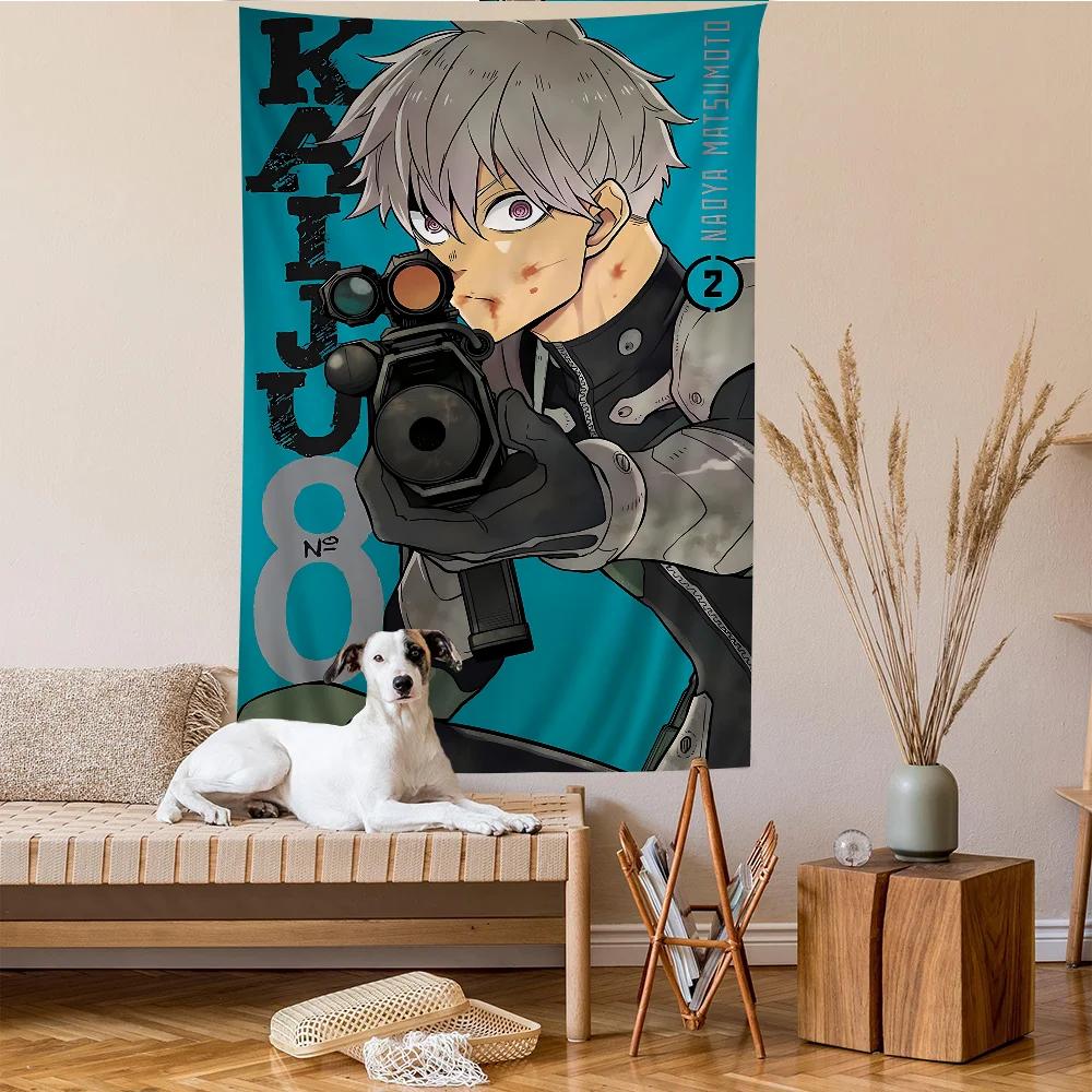 Anime Kaiju No 8 Tapestry Art Printing Japanese Wall Tapestry Anime Wall Hanging Home Decor
