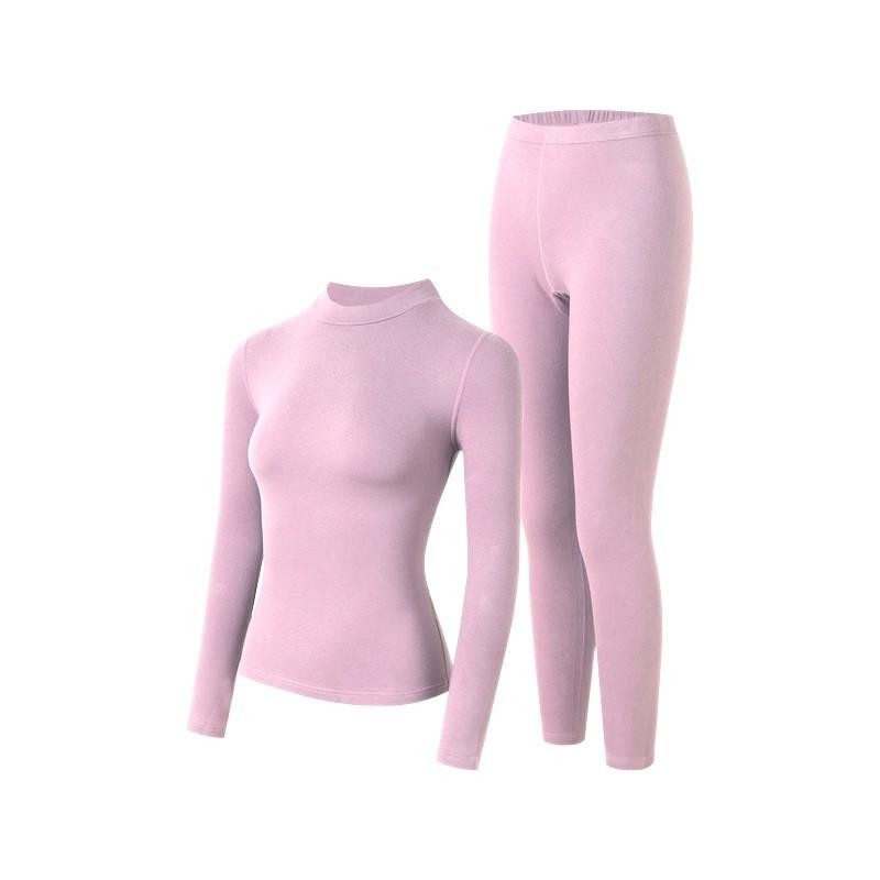 Mens Womens Cotton Thermal Underwear Set Fleece Lined Warm Base Layer Top Bottom Winter