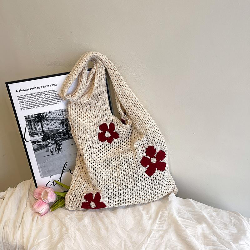 

Summer popular new woven women s bags, portable woven bags, fashionable shoulder mesh bags, beautiful seaside travel белый