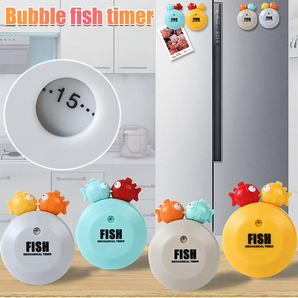 Rotating Cute Time Manager Bubble Fish Timer Mechanical Reminder Timer