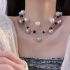 Unique Imitated Pearls Neckchains Stylish Clavicle Chain Adornment Beaded Necklace Party Neck Jewelry for Women Girls