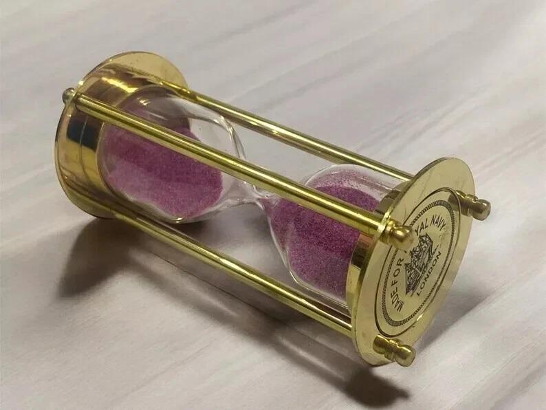 

Brass Polished Sand Timer-Home & Office Desk Décor-Christmas Gift, золотой