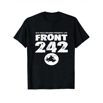 Vintage Front 242 Band World Tour Graphic T-Shirt Distressed Typography & Iconic Logo Print, Soft Breathable Fabric, Slightly Stretched Unisex