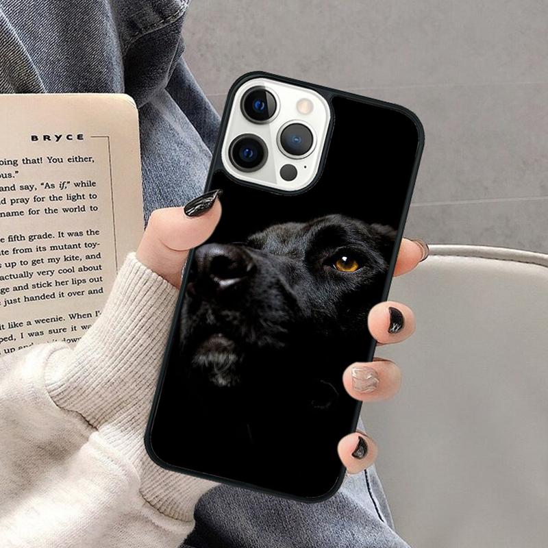Black Labrador Retriever Animal Dog Phone Case for iPhone 17 Air 16 16e 15 Plus for Apple 13 11 12 14 Pro Max Cover