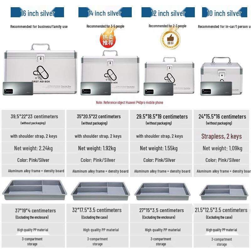 GOWKE Aluminiumlegierung Erste-Hilfe-Aufbewahrungsbox