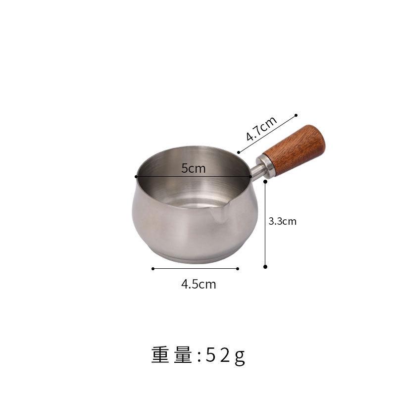 

Чашка для соуса из нержавеющей стали 304 Чашка для западного соуса Чашка для заправки стейка Деревянная ручка Блюдце для макания томатного салата