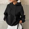 Women's Hoodie Casual Fashion Long Sleeved Solid Color Hooded Hoodie