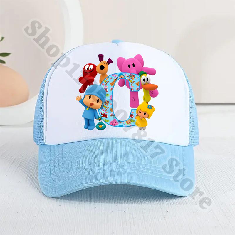 Kids Cartoon Cute Caps Summer Casual Sunbonnet Pocoyoed Anime Printed Baseball Cap for Boy Girl Children Hat Birthday Gifts