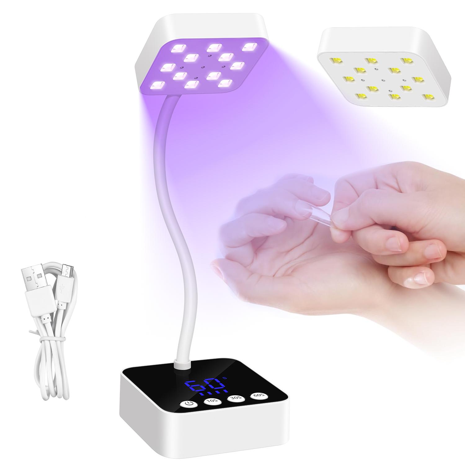 

DianaBeauty УФ-ЛЕД Лампа для ногтей Перезаряжаемая Сушилка для ногтей с серебряным стразом и 3 настройками таймера Быстрая сушка УФ-светом для ногтей USB