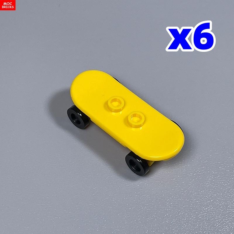 6pcs MOC Blocks Player Skateboard featuring Wheels Park Street Scene Construction Bricks 88422 42511 Plastic Material Children's Playthings Gifts