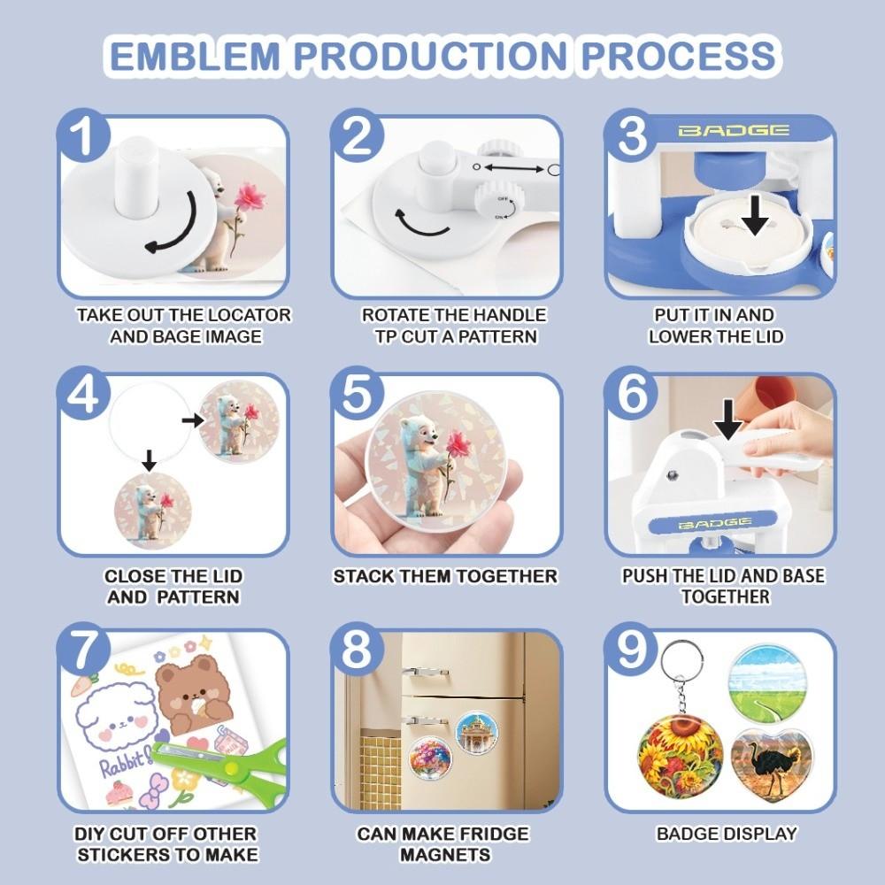 DIY Badge Button Maker 35mm 55mm Acrylic Press Art Badge Easy To Use Badge Maker Machine  Kids Gift