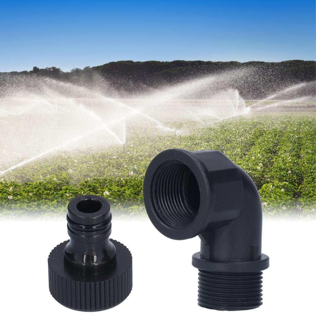 2Set Elbow Connector Adaptable Hose Adapter with Nipple Connector for Garden Outdoor(G3/4 Directional Elbow Female and Male Thread Nipple )