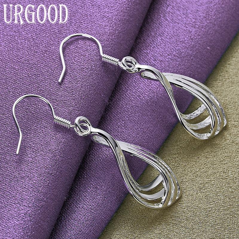 925 Sterling Silver Fashion Geometric Earrings Gift Charm Jewelry