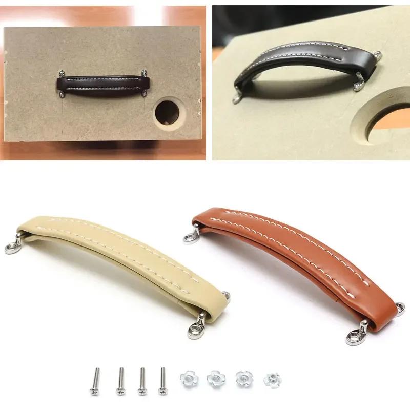 Leather Handle -Vintage Style Soft Leather Guitar Amplifier Speaker Handle Cabinet Drawer Knobs Gear Hardware Parts Accessories