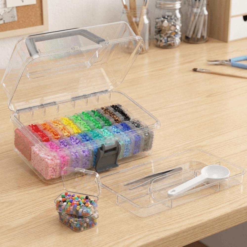 Clip Closure Fuse Beads Organizer Large Capacity Craft Storage Tool Box DIY