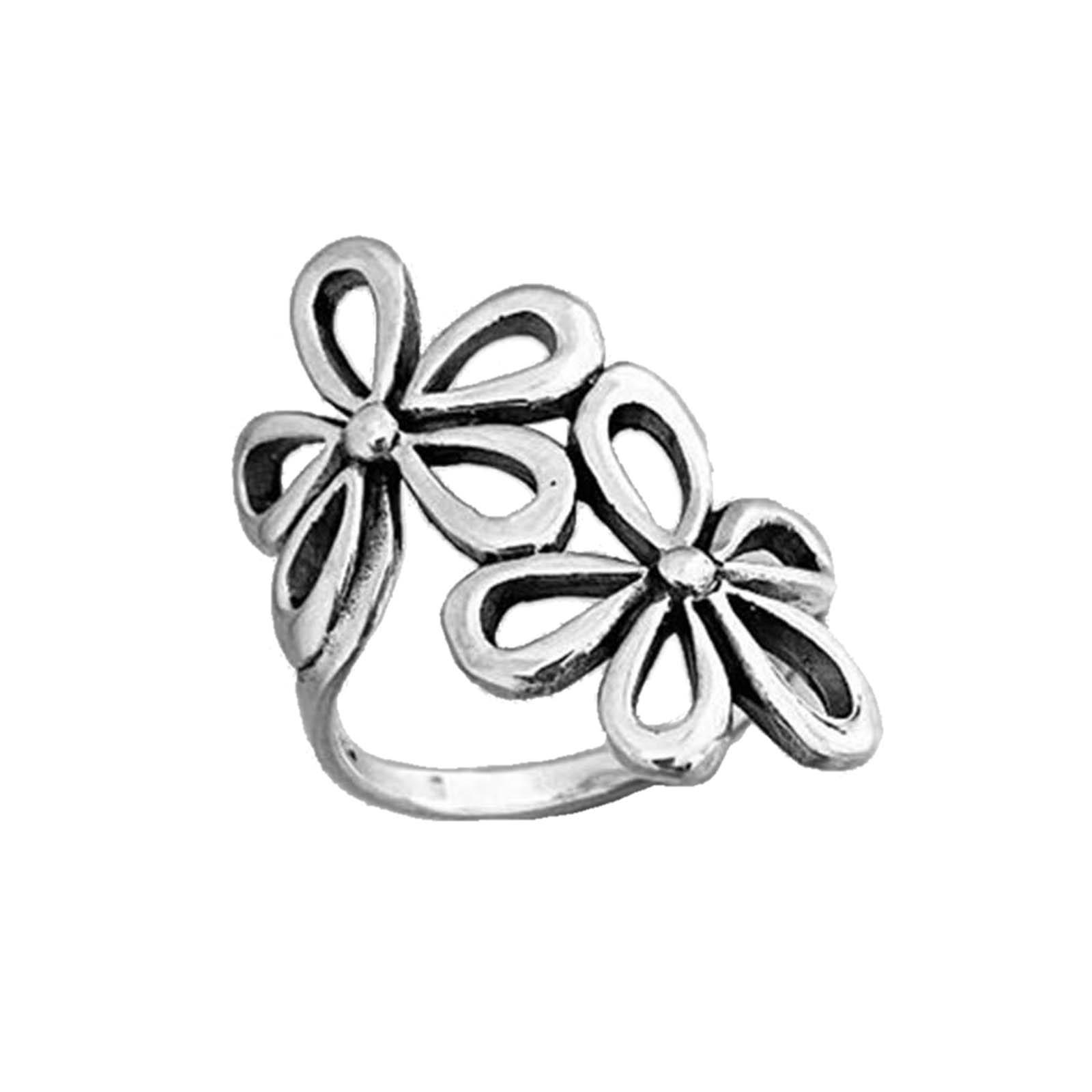 Fashionable Flower Ring Adjustable Open Rings Trend Index Finger Ring with Hollow Out Flower Charm Design Trend Jewelry 1