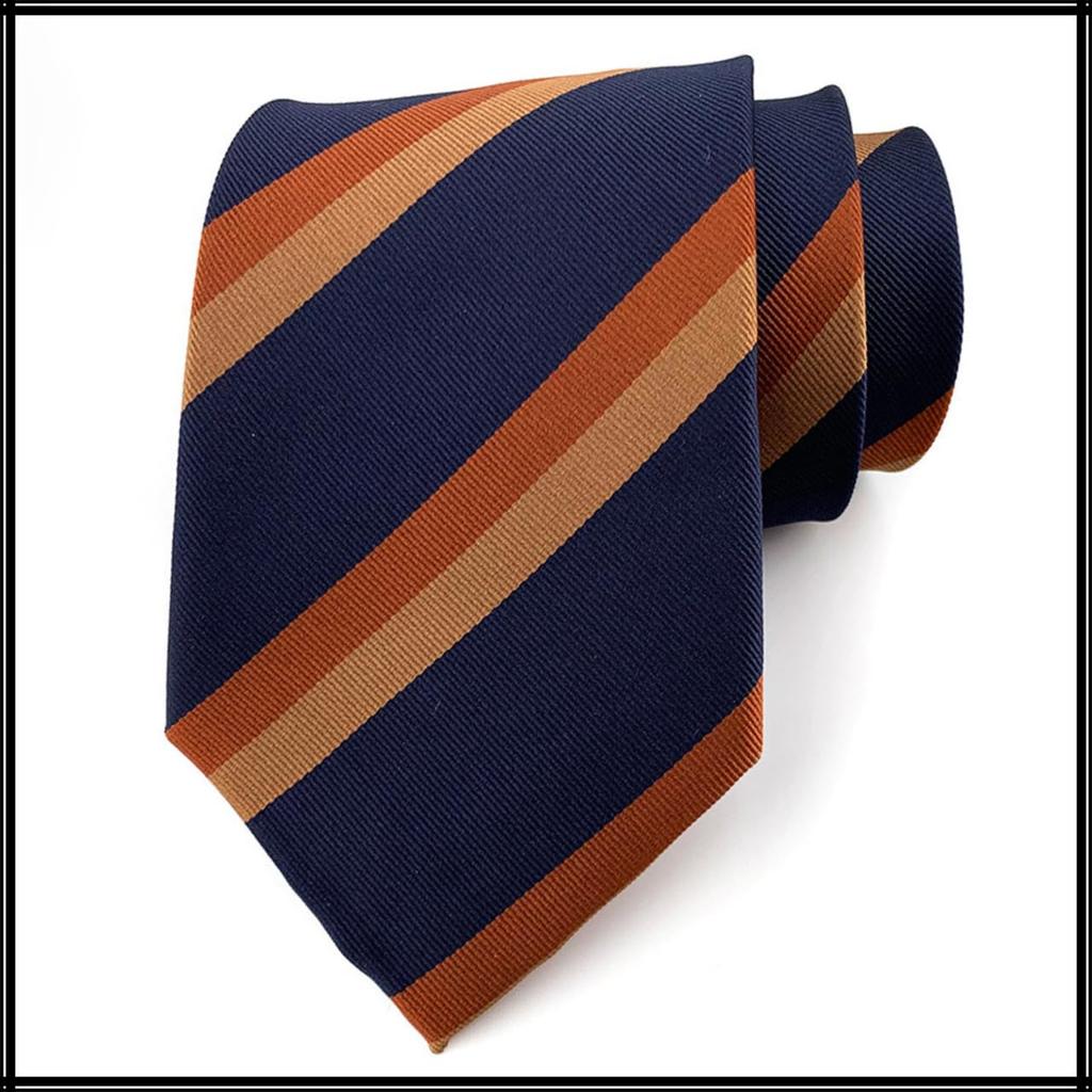 [White Fang] Necktie, Yarn-Dyed Stripe, Polyester, Formal Business Style, Men's NC047 (WT01)