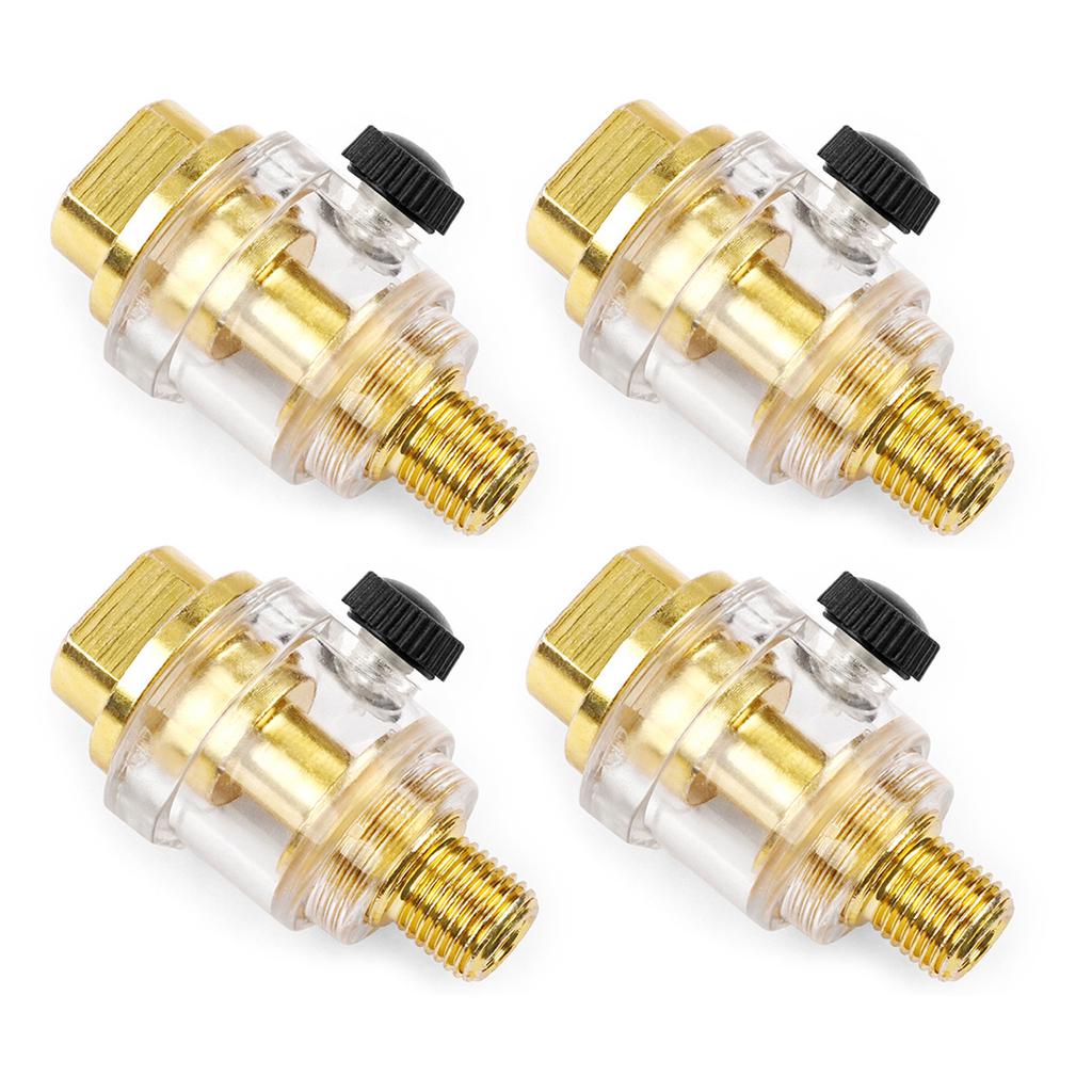 1/3pcs Air Line Lubricator Mini In-line Air Tool Oiler 1/4 Inches Inlet & Outlet Metal for Air Compressor Pipe Tool