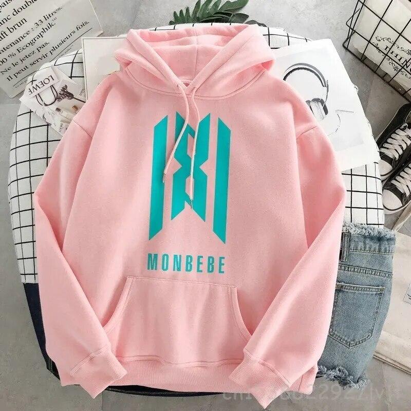 Hipster svetr Monsta X oversized módní mikina s kapucí Harajuku mikina podzimní oblečení ženy mikiny s dlouhým rukávem streetwear unisex mikina